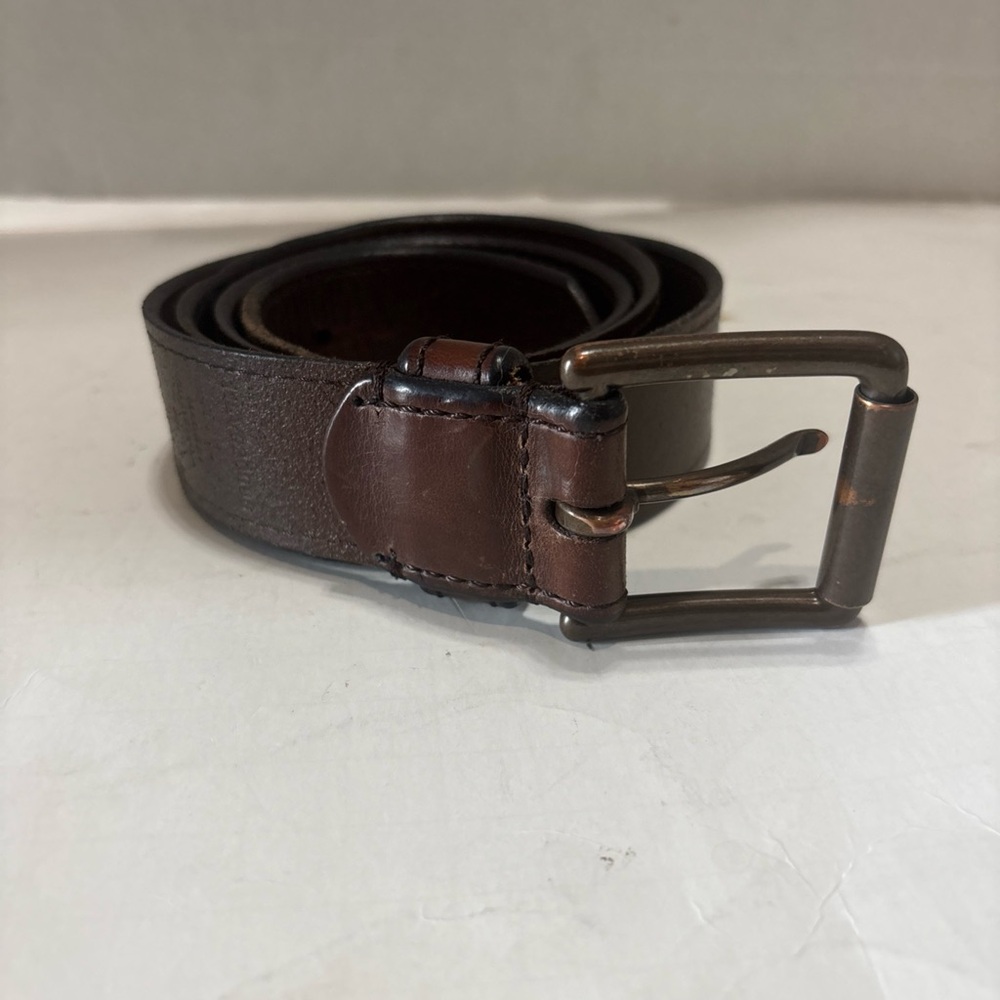 Levis Brown Leather Belt Mens Size: 38 Buckle Solid Adjustable